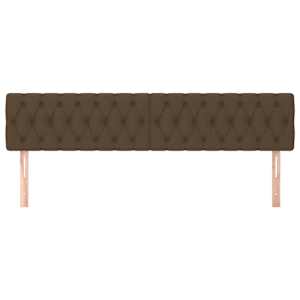 Čelo postele 2 ks tmavě hnědé 100x7x78/88 cm textil - obrázek 3