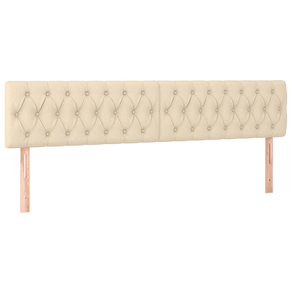 vidaXL Tăblii de pat, crem, 200x7x78/88 cm, textil