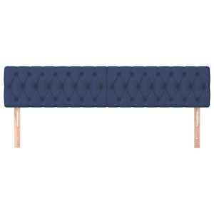 Čelo postele 2 ks modré 100x7x78/88 cm textil - obrázek 3