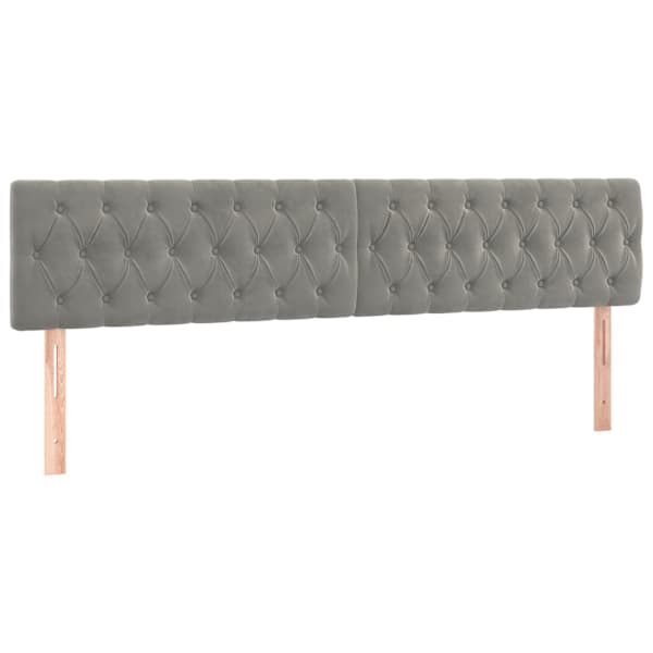 vidaXL voodipeatsid, helehall, 200x7x78/88 cm, samet