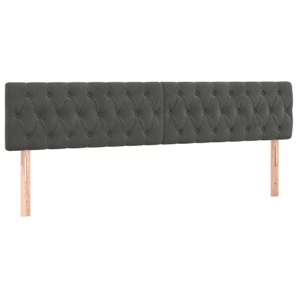 vidaXL voodipeatsid, tumehall, 200x7x78/88 cm, samet