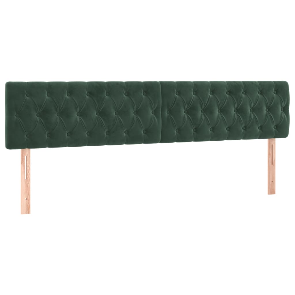 vidaXL ÄŚelo postele 2 ks tmavÄ› zelenĂ© 100x7x78/88 cm samet
