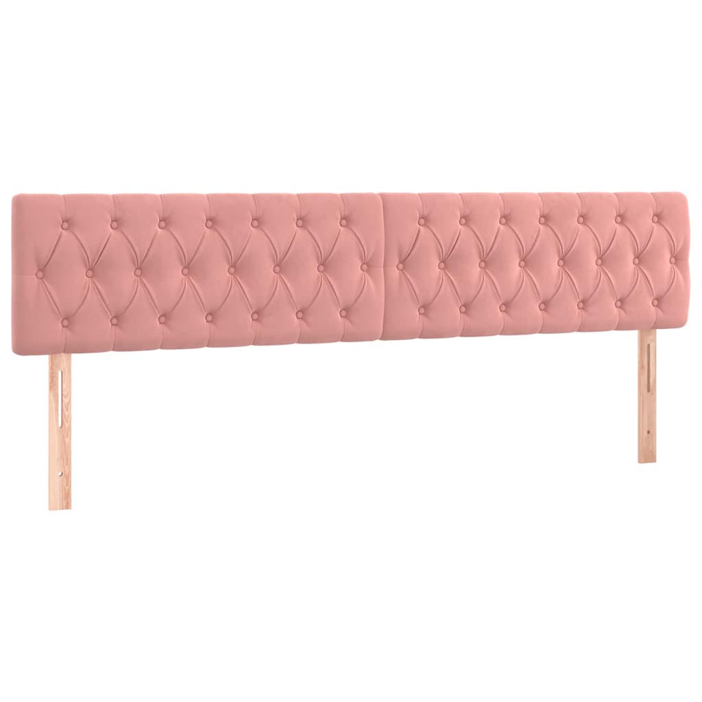 vidaXL Hoofdborden 200x7x78/88 cm fluweel roze, foto 3