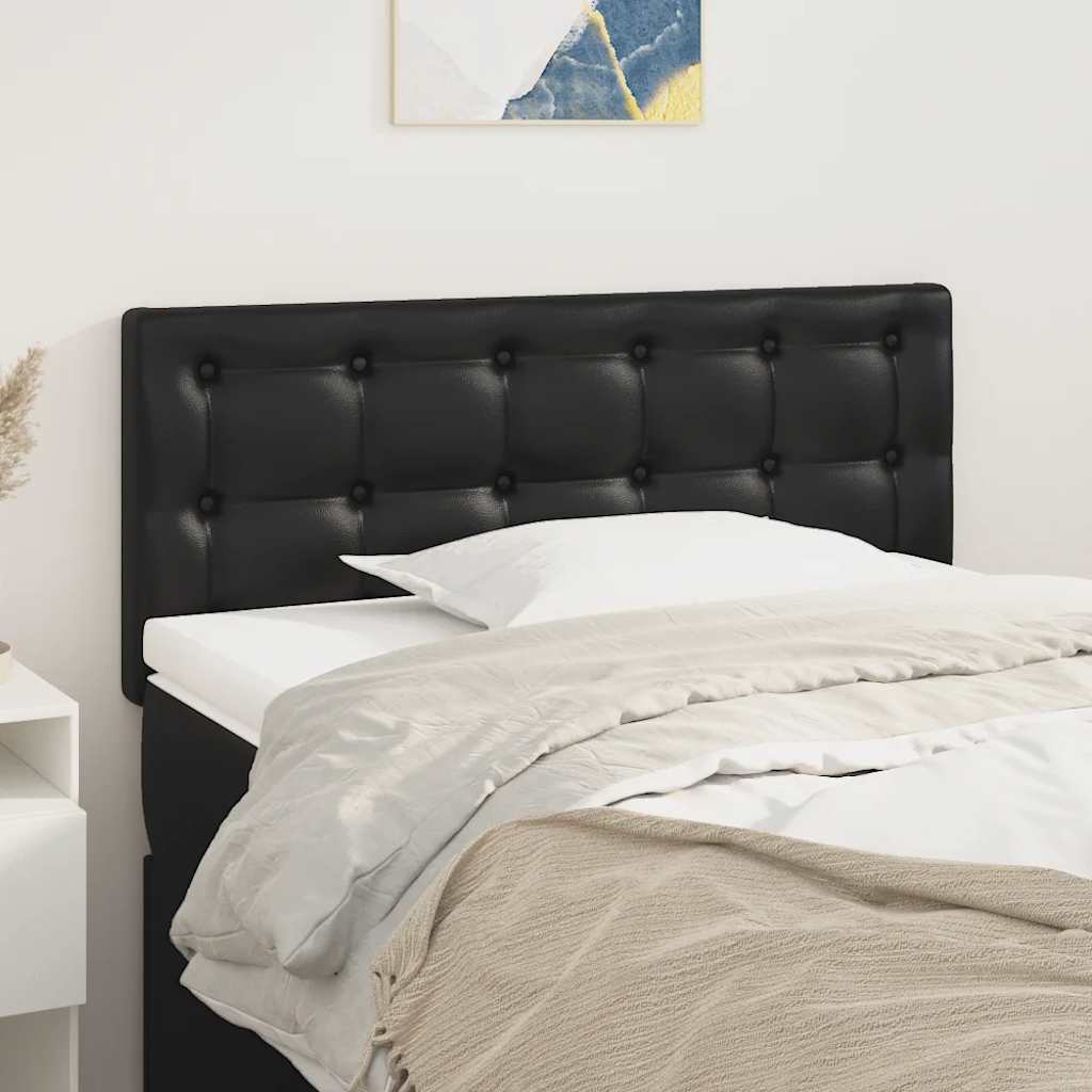 vidaXL Tăblie de pat, negru, 80x5x78/88 cm, piele ecologică