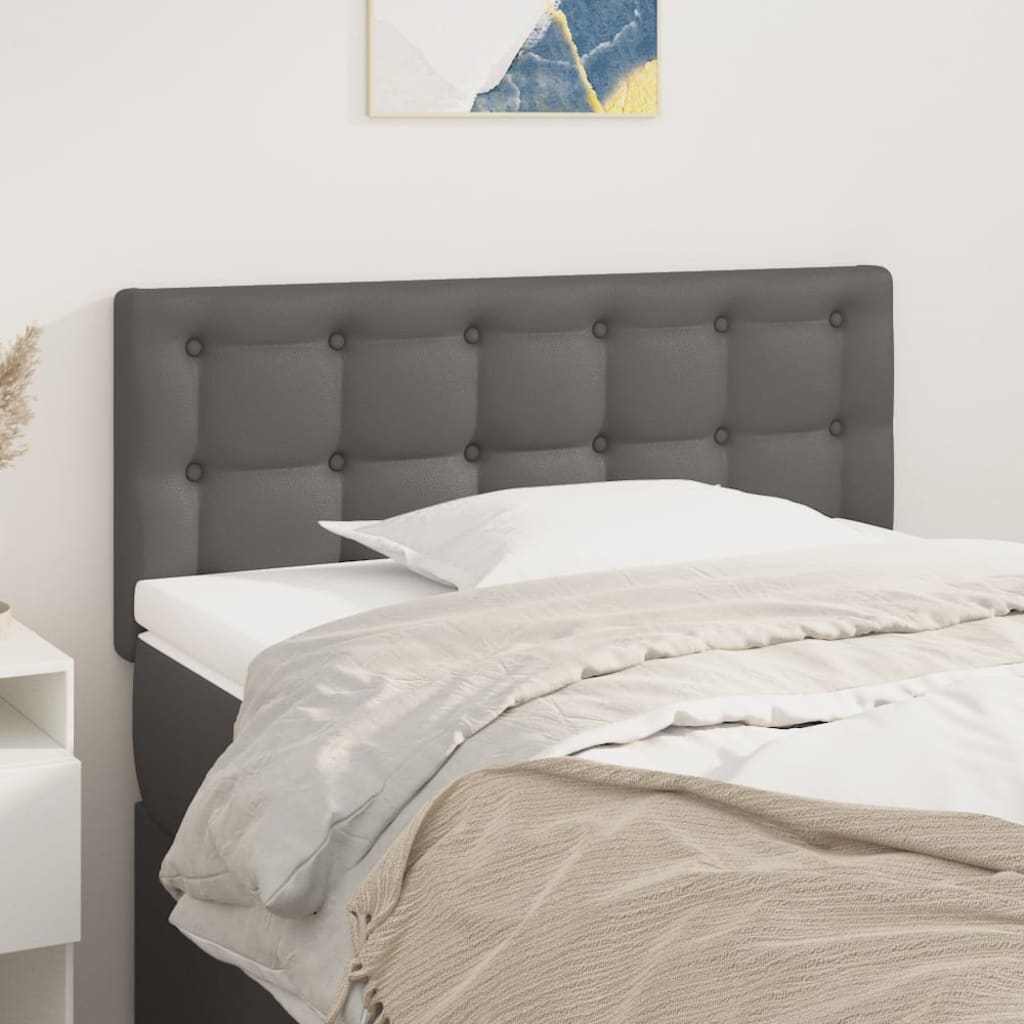 vidaXL Tăblie de pat, gri, 80x5x78/88 cm, piele ecologică