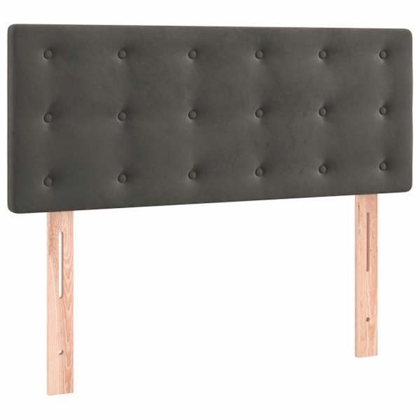 vidaXL voodiraam peats, tumehall, 90x5x78/88 cm, samet