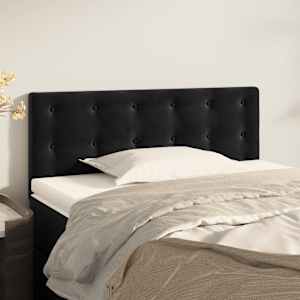 Posteljno vzglavje črno 90x5x78/88 cm žamet