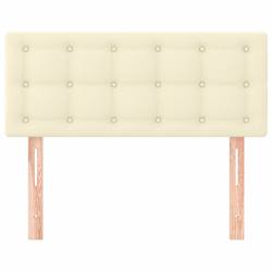 vidaXL Posteljno vzglavje krem 100x5x78/88 cm umetno usnje