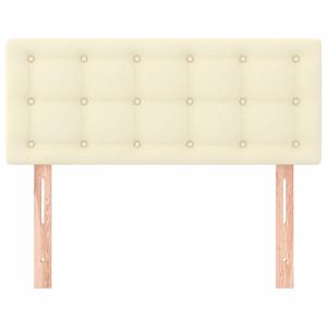vidaXL Posteljno vzglavje krem 100x5x78/88 cm umetno usnje