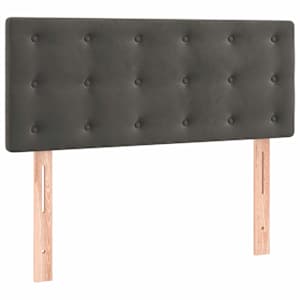 vidaXL voodiraam peats, tumehall, 100x5x78/88 cm, samet