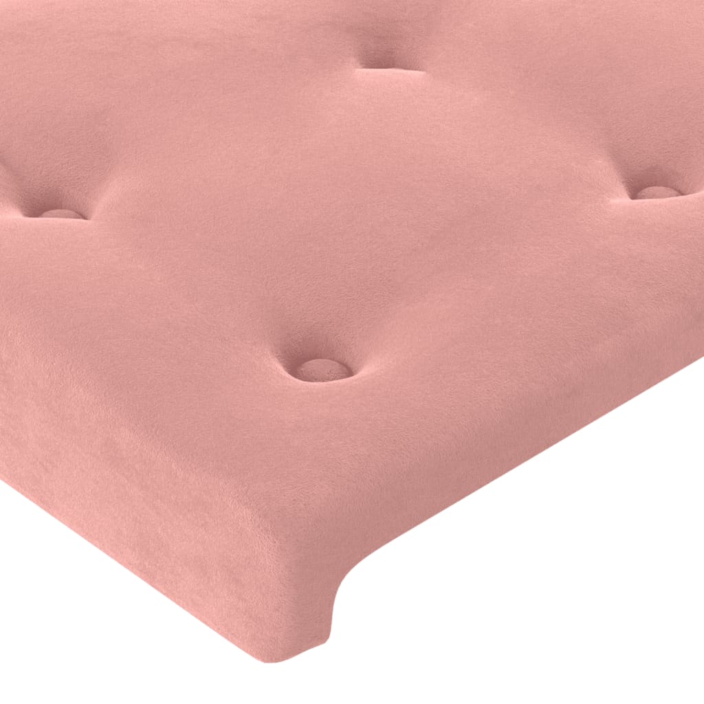 rózsaszín bársony fejtámla 100x5x78/88 cm