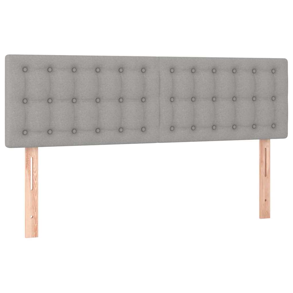 vidaXL Tăblii de pat, gri deschis, 144x5x78/88 cm, textil