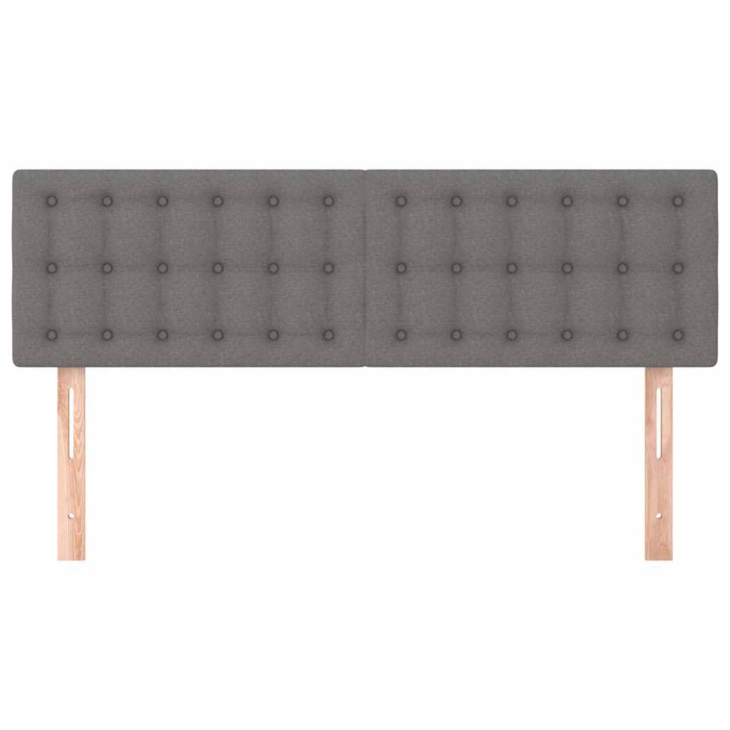 vidaXL Hoofdborden 144x5x78/88 cm stof donkergrijs grijs, foto 2