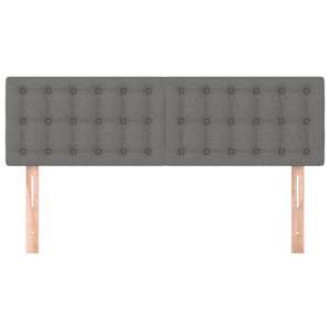 Čela postele 2 ks tmavě šedá 72 x 5 x 78/88 cm textil - obrázek 3