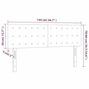 Čela postele 2 ks tmavě šedá 72 x 5 x 78/88 cm textil - obrázek 8