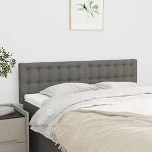 Čela postele 2 ks tmavě šedá 72 x 5 x 78/88 cm textil - obrázek 1
