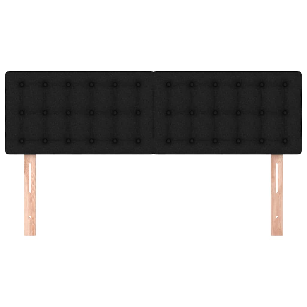 vidaXL Hoofdborden 144x5x78/88 cm stof zwart, foto 2