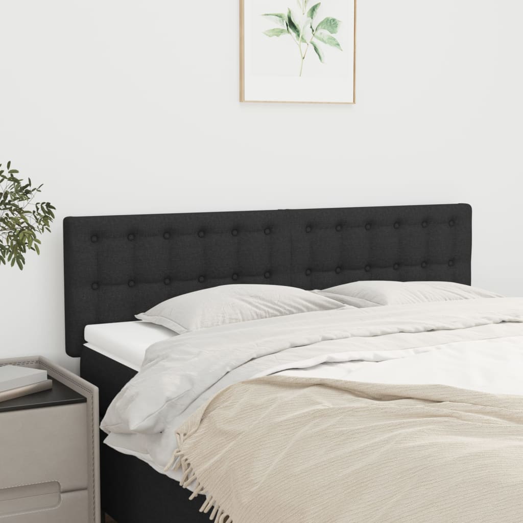 vidaXL Tăblii de pat, 2 buc., negru, 72x5x78/88 cm, textil