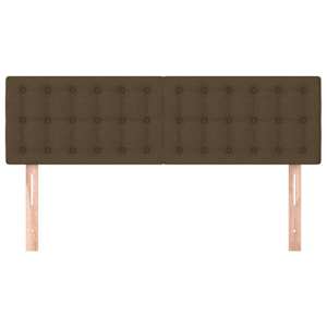 Čela postele 2 ks tmavě hnědá 72 x 5 x 78/88 cm textil - obrázek 3