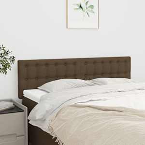 Čela postele 2 ks tmavě hnědá 72 x 5 x 78/88 cm textil - obrázek 1