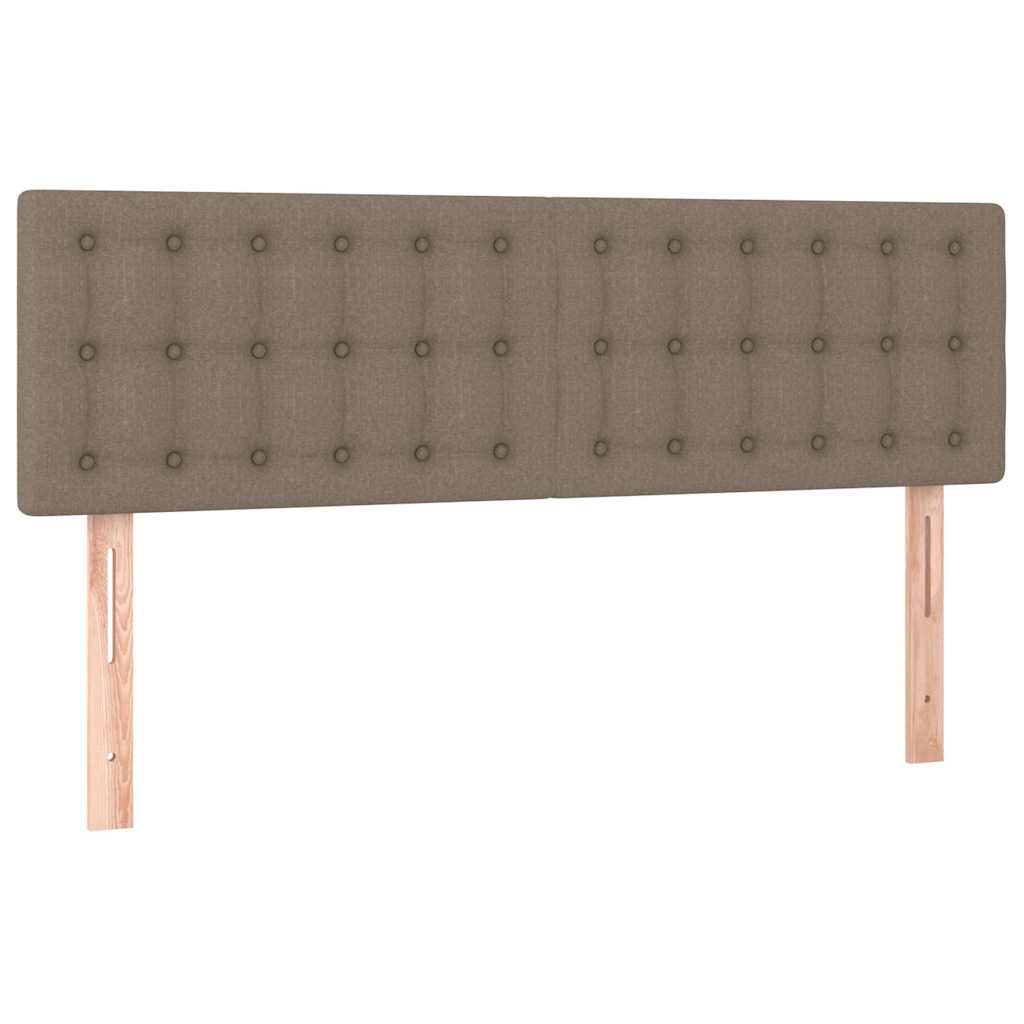 vidaXL Hoofdborden 144x5x78/88 cm stof taupe, foto 3