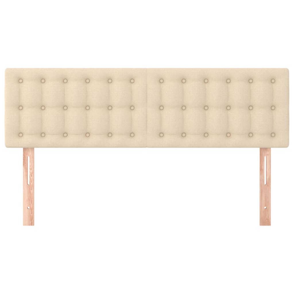 vidaXL Tăblii de pat, 2 buc., crem, 72x5x78/88 cm, textil
