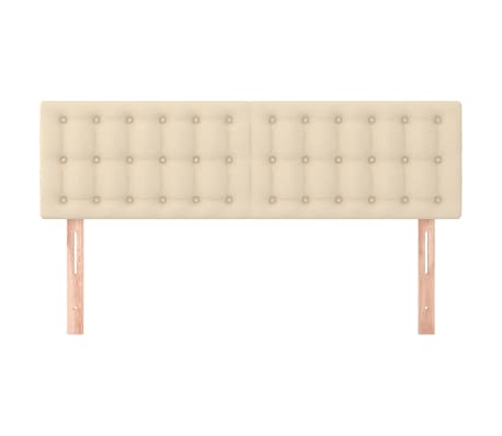 vidaXL Zagłówki do łóżka, 2 szt., kremowe, 72x5x78/88 cm, tkanina
