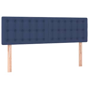 Čela postele 2 ks modrá 72 x 5 x 78/88 cm textil - obrázek 2