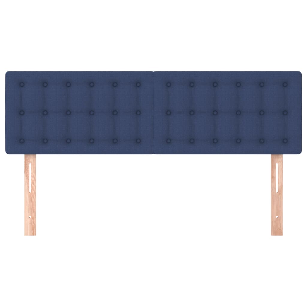 vidaXL Hoofdborden 2 st 72x5x78/88 cm stof blauw afbeelding