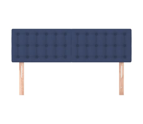 vidaXL gultas galvgaļi, 2 gab., 72x5x78/88 cm, zils audums