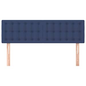 Čela postele 2 ks modrá 72 x 5 x 78/88 cm textil - obrázek 3