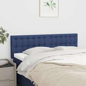 Čela postele 2 ks modrá 72 x 5 x 78/88 cm textil - obrázek 1