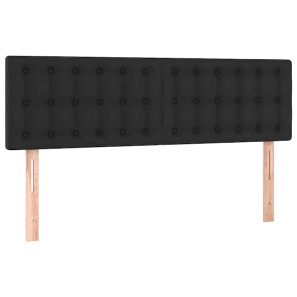 vidaXL voodipeatsid, must, 144x5x78/88 cm, kunstnahk