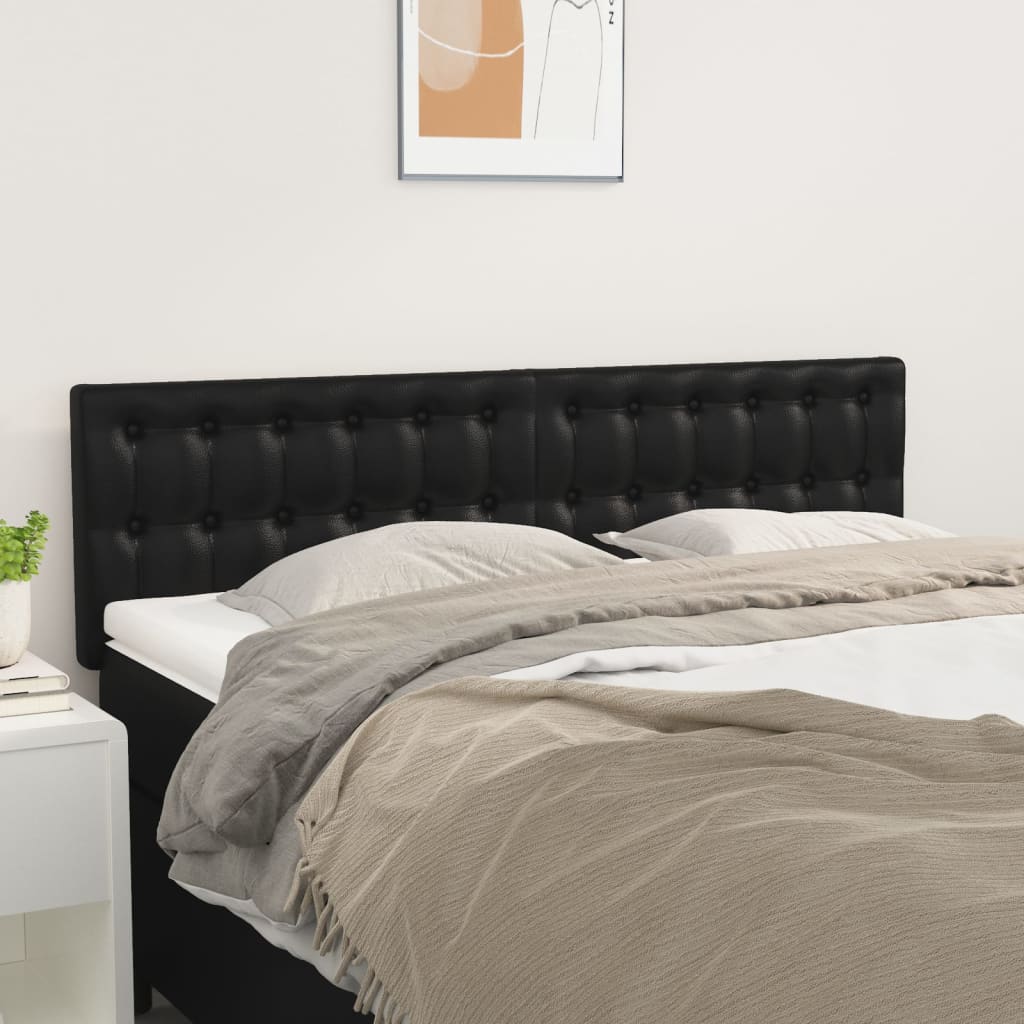 Tăblii de pat, 2 buc., negru, 72x5x78/88 cm, piele ecologică