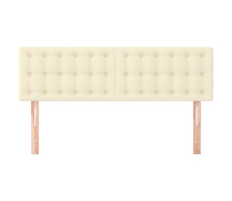 vidaXL Cabeceiras creme 144x5x78/88 cm couro artificial