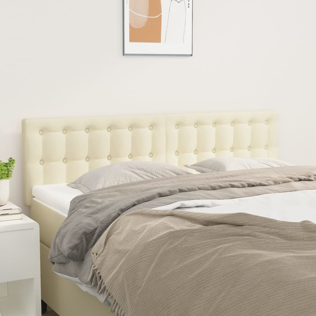 vidaXL Tăblii de pat, 2 buc., crem, 72x5x78/88 cm, piele ecologică