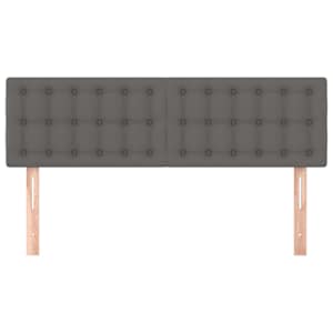 Čela postele 2 ks šedá 72 x 5 x 78/88 cm umělá kůže - obrázek 3