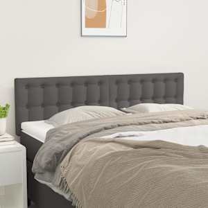 Čela postele 2 ks šedá 72 x 5 x 78/88 cm umělá kůže - obrázek 1
