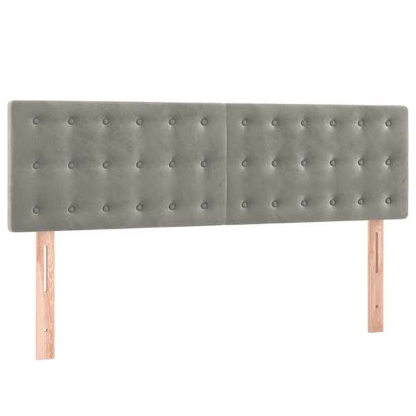 vidaXL voodipeatsid, helehall, 144x5x78/88 cm, samet