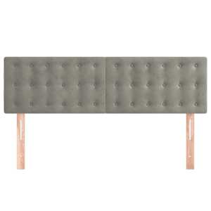 Čela postele 2 ks světle šedá 72 x 5 x 78/88 cm samet - obrázek 3