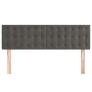 Čela postele 2 ks tmavě šedá 72 x 5 x 78/88 cm samet - obrázek 3