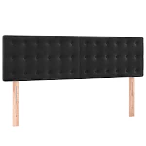 vidaXL voodipeatsid, must, 144x5x78/88 cm, samet