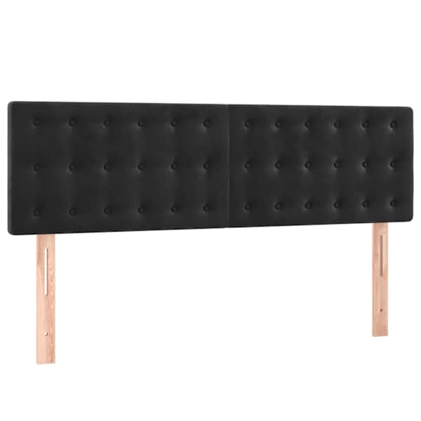 vidaXL voodipeatsid, must, 144x5x78/88 cm, samet