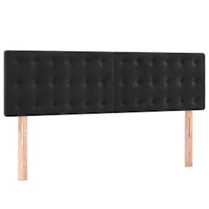 Čela postele 2 ks černá 72 x 5 x 78/88 cm samet - obrázek 2