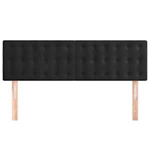 Čela postele 2 ks černá 72 x 5 x 78/88 cm samet - obrázek 3
