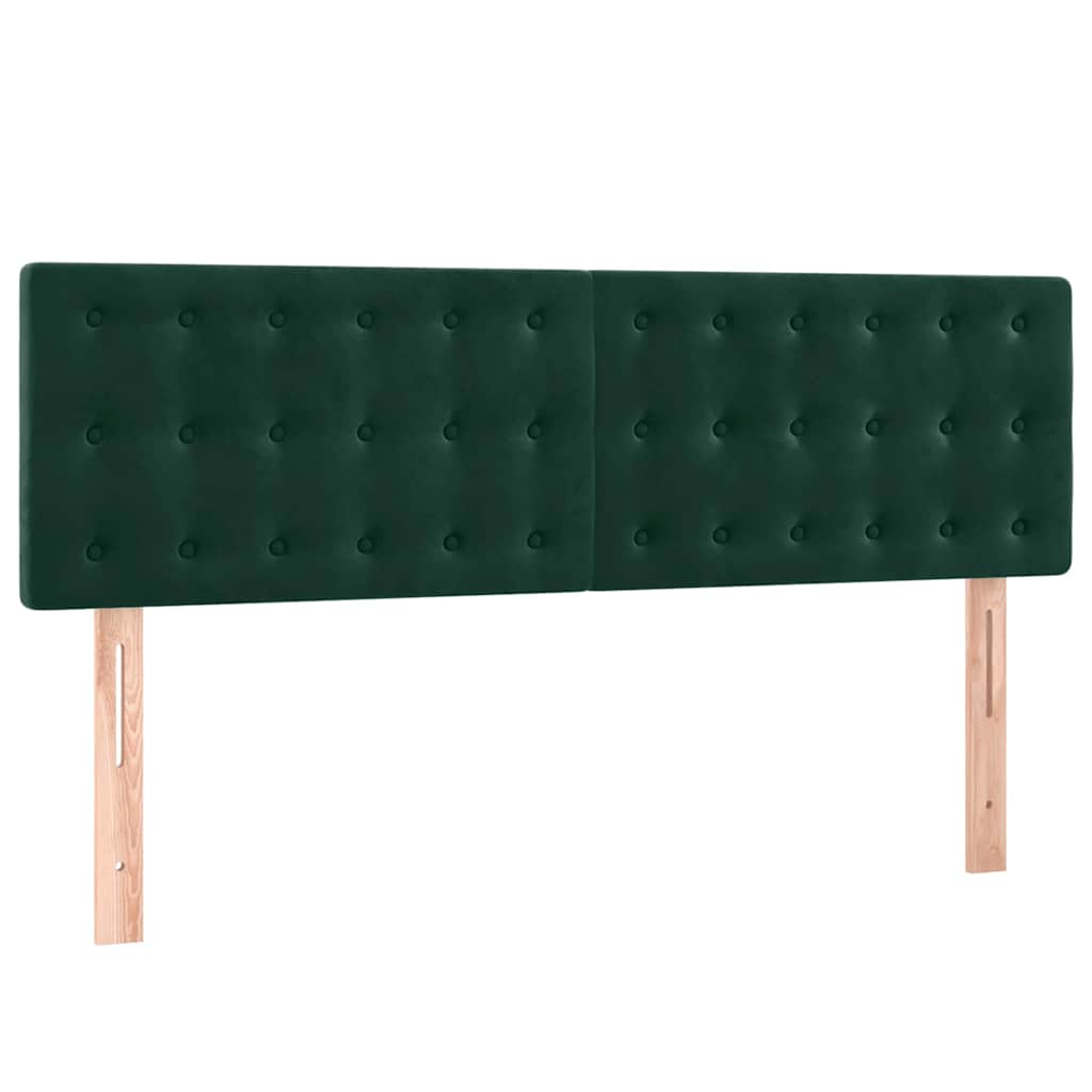 vidaXL Hoofdborden 144x5x78/88 cm fluweel donkergroen groen, foto 3