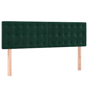 Čela postele 2 ks tmavě zelená 72 x 5 x 78/88 cm samet - obrázek 2