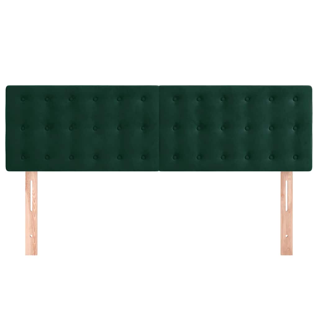vidaXL Hoofdborden 144x5x78/88 cm fluweel donkergroen groen, foto 2