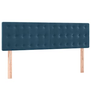 Čela postele 2 ks tmavě modrá 72 x 5 x 78/88 cm samet - obrázek 2