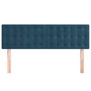 Čela postele 2 ks tmavě modrá 72 x 5 x 78/88 cm samet - obrázek 3